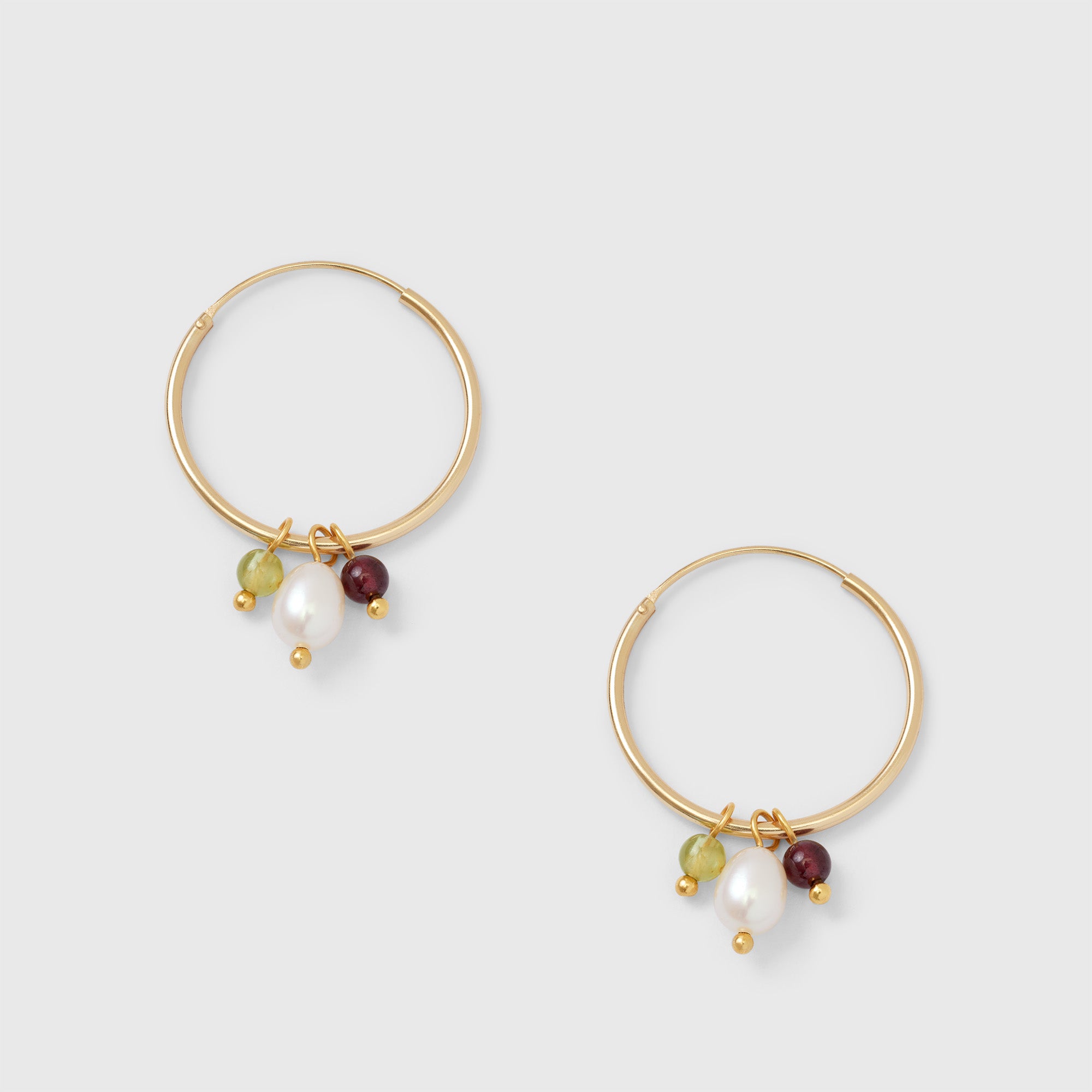 triple gemstone hoop