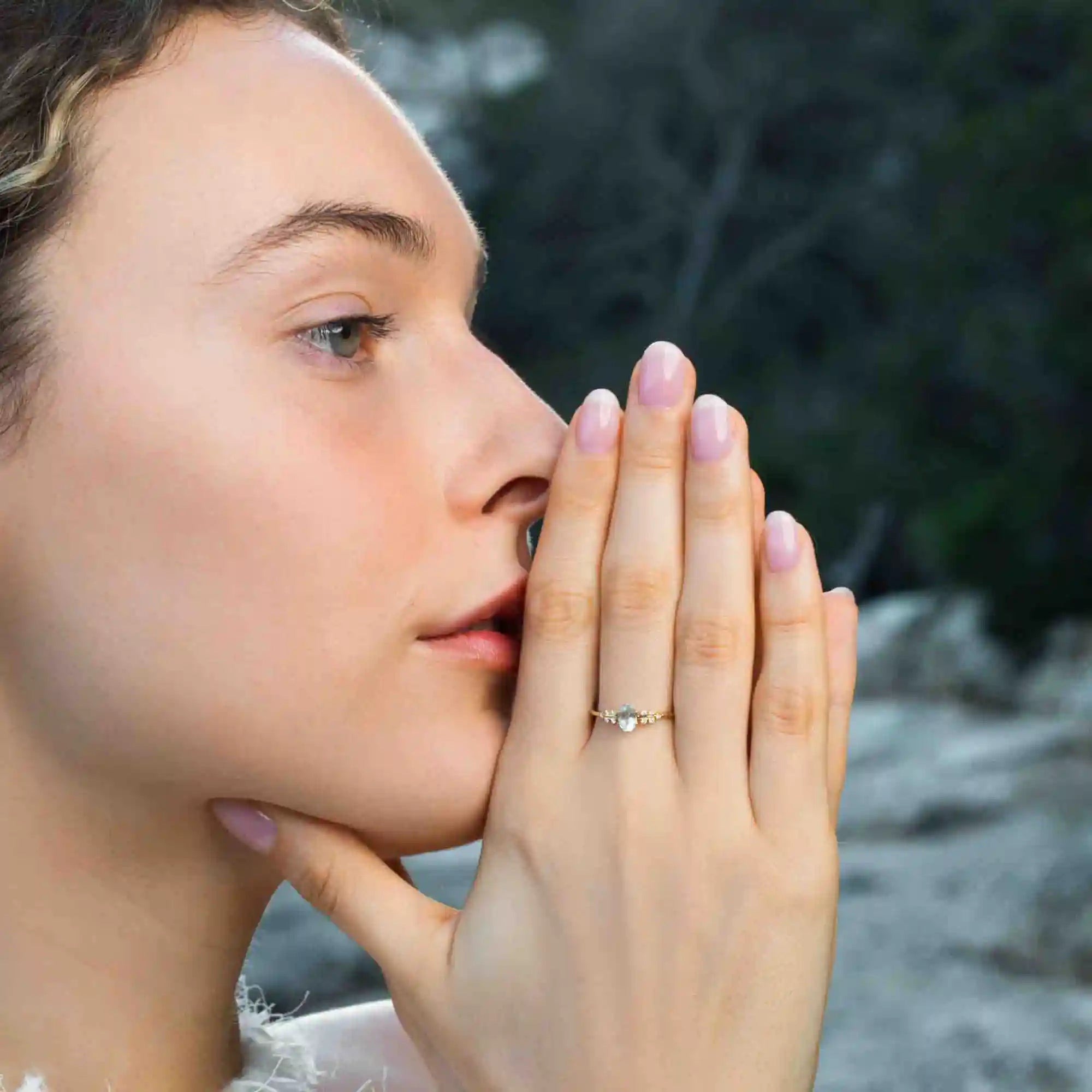 the iconic aquamarine engagement ring | solid gold