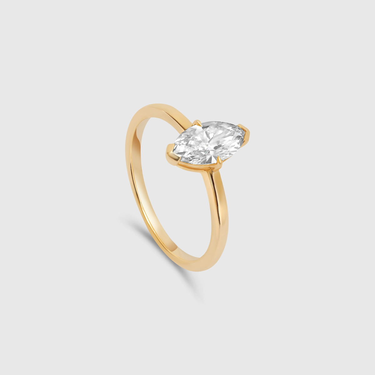 the marquise engagement ring | solid gold