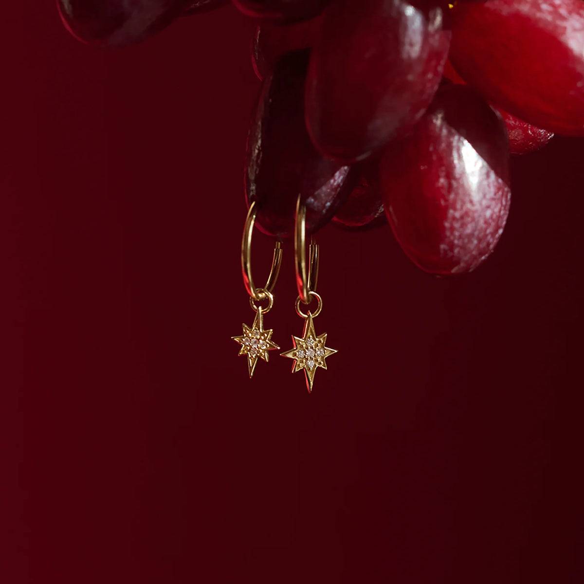 diamond star charm | solid gold