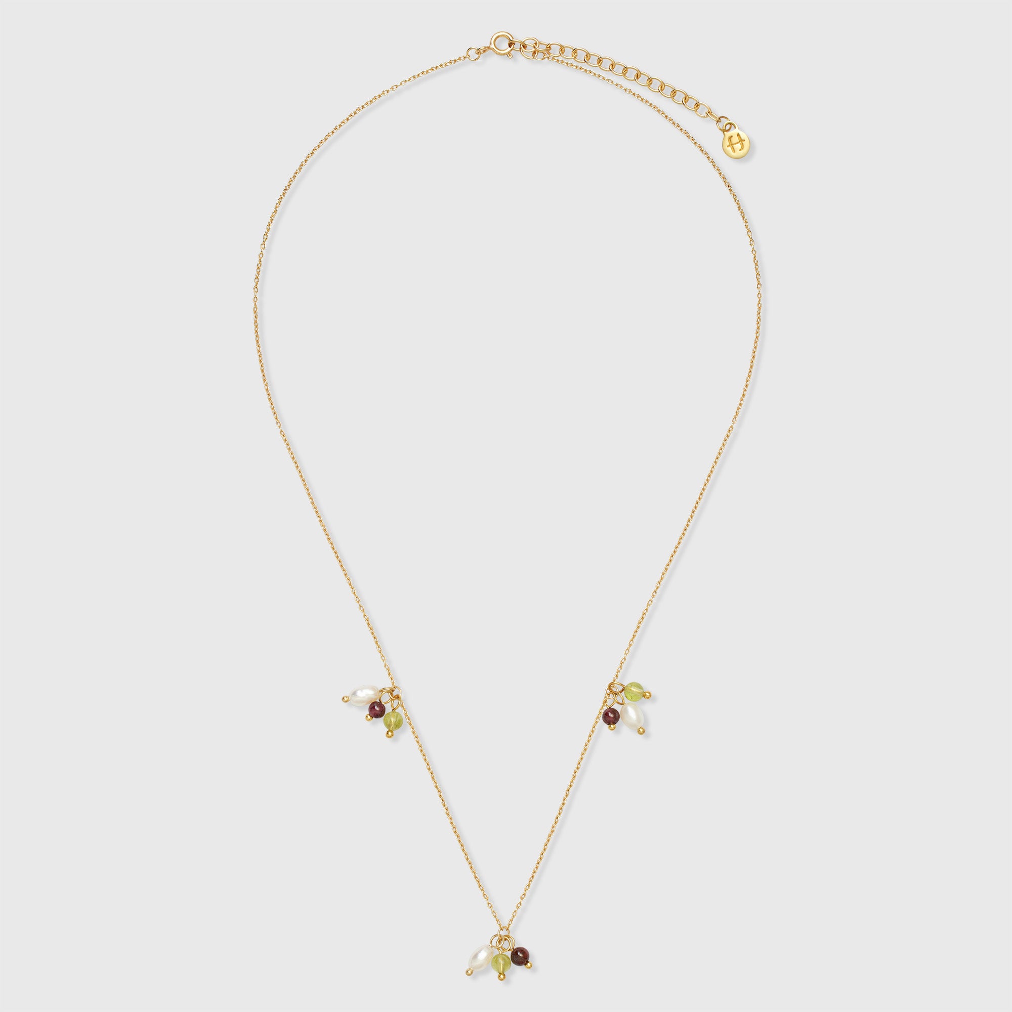 triple gemstone necklace M/L