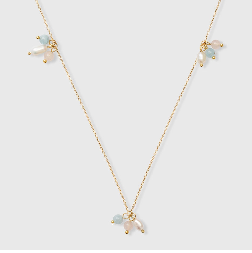 triple gemstone necklace M/L