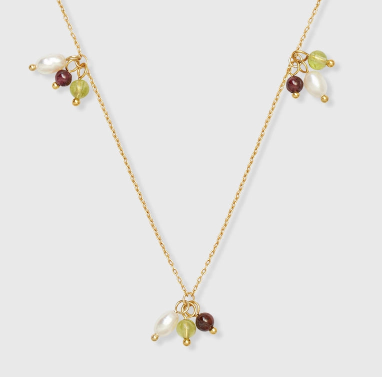 triple gemstone necklace M/L