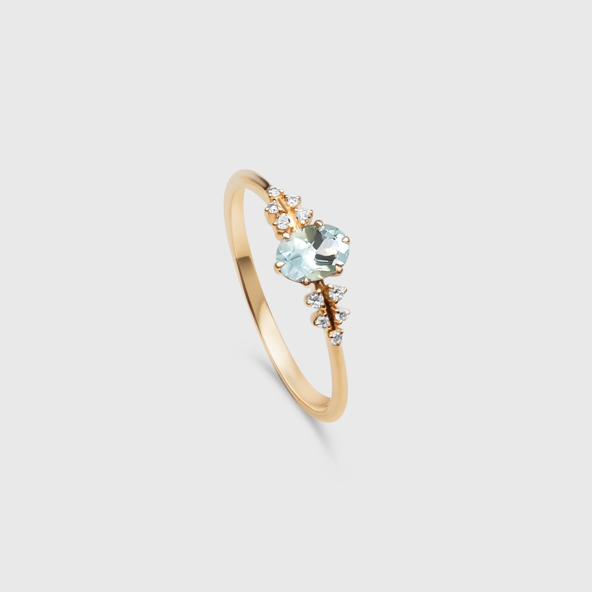 the iconic aquamarine engagement ring | solid gold