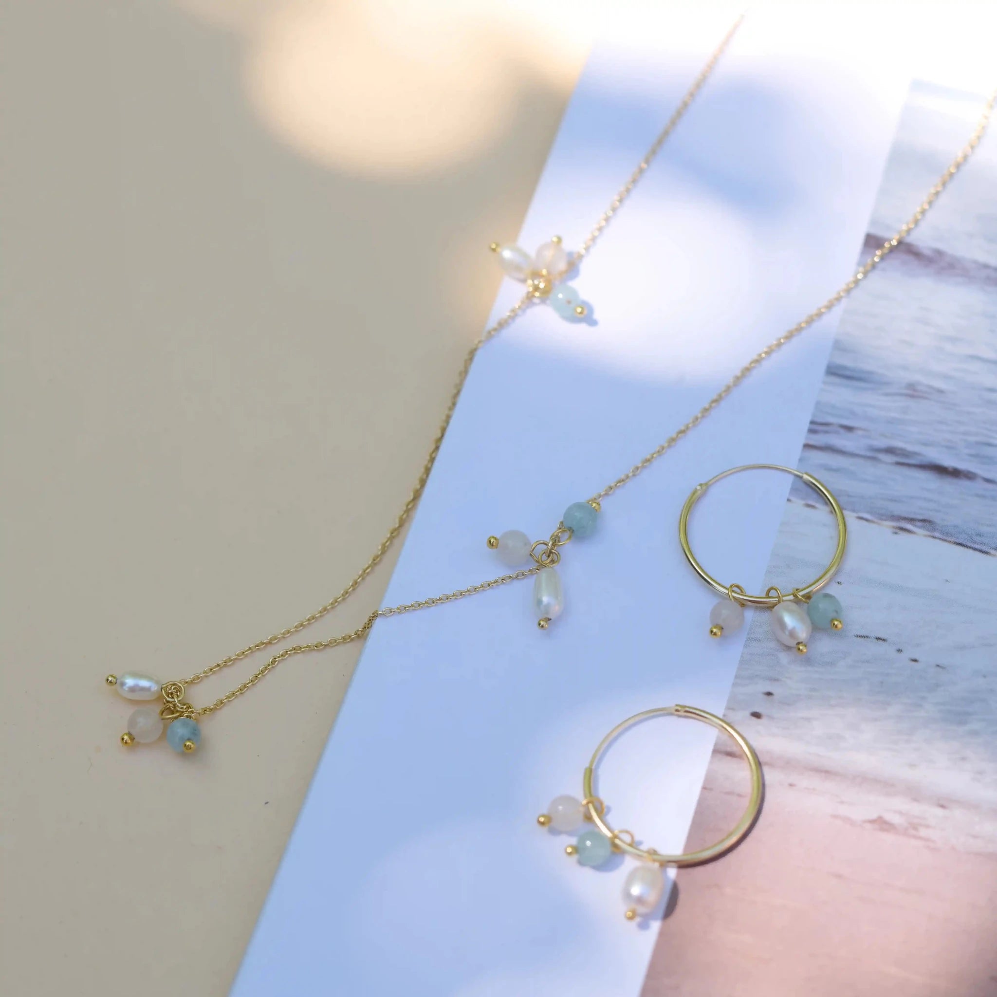 triple gemstone necklace M/L