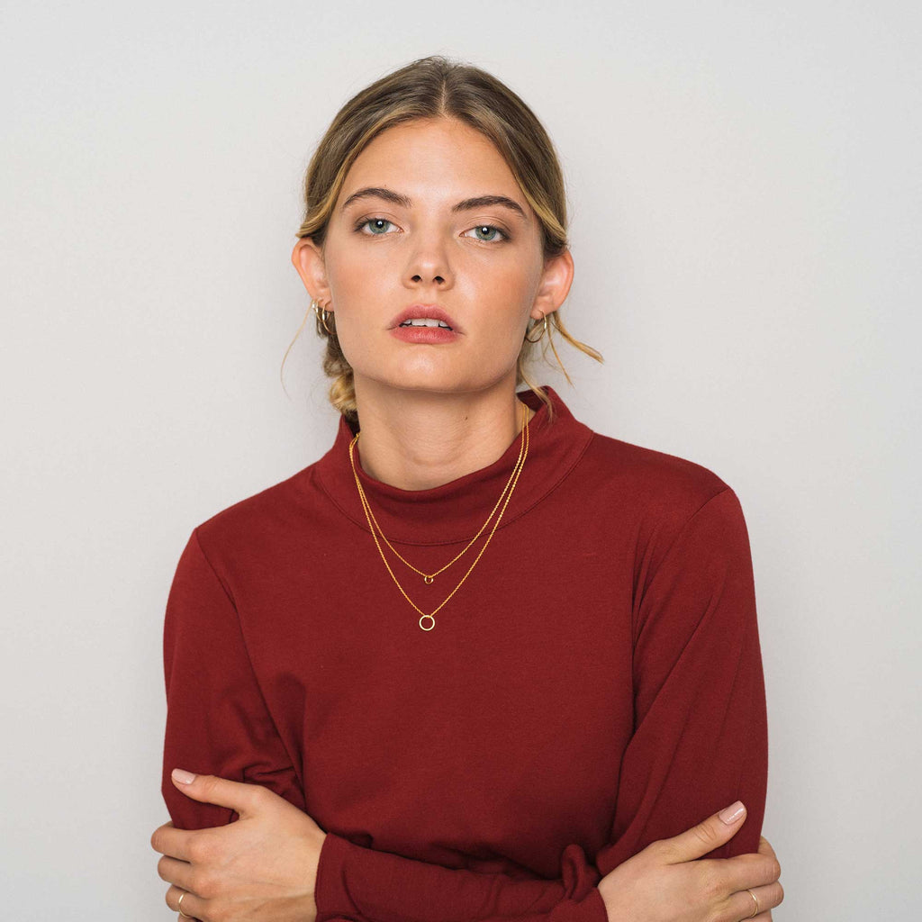 small circle necklace | solid gold