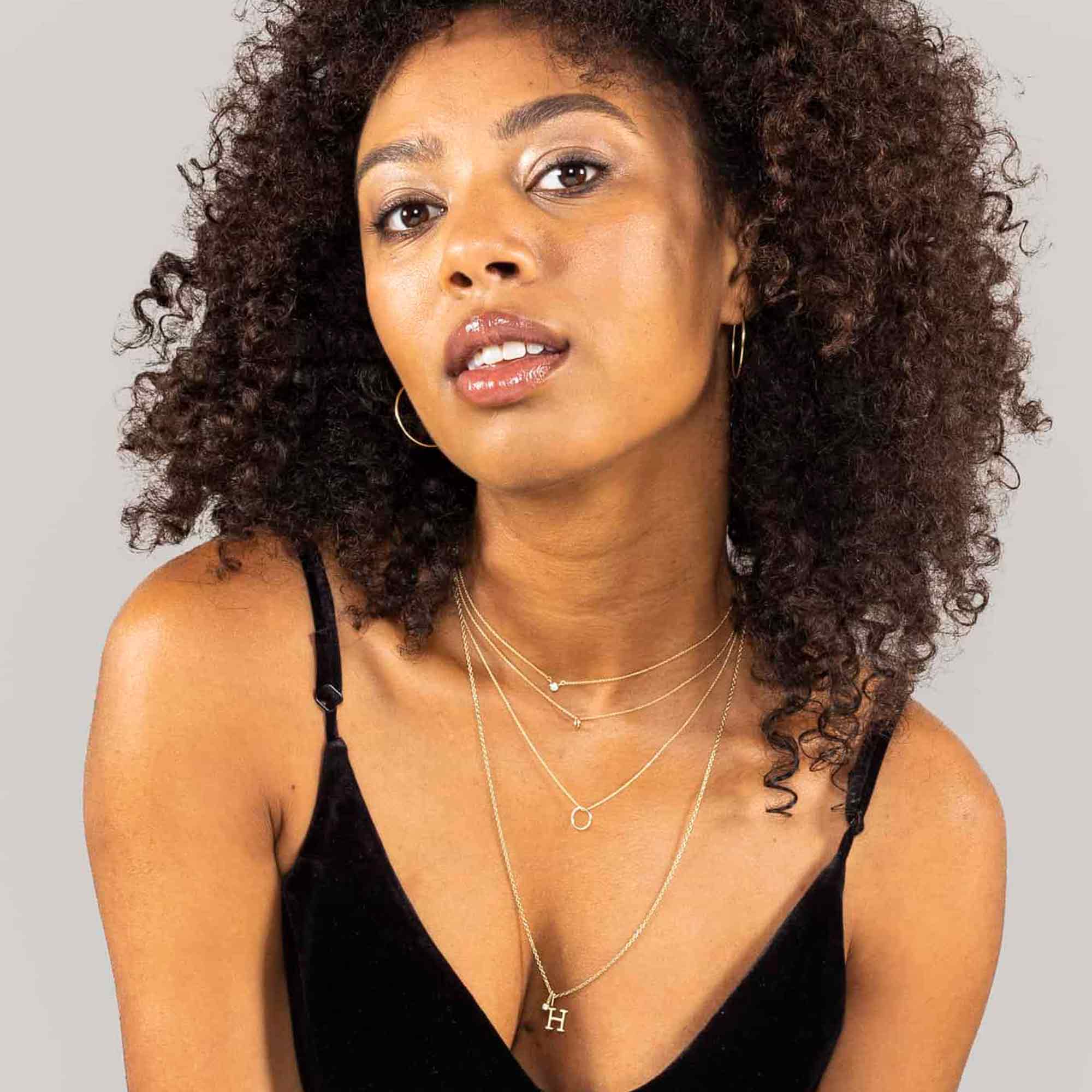 tiny diamond choker | solid gold