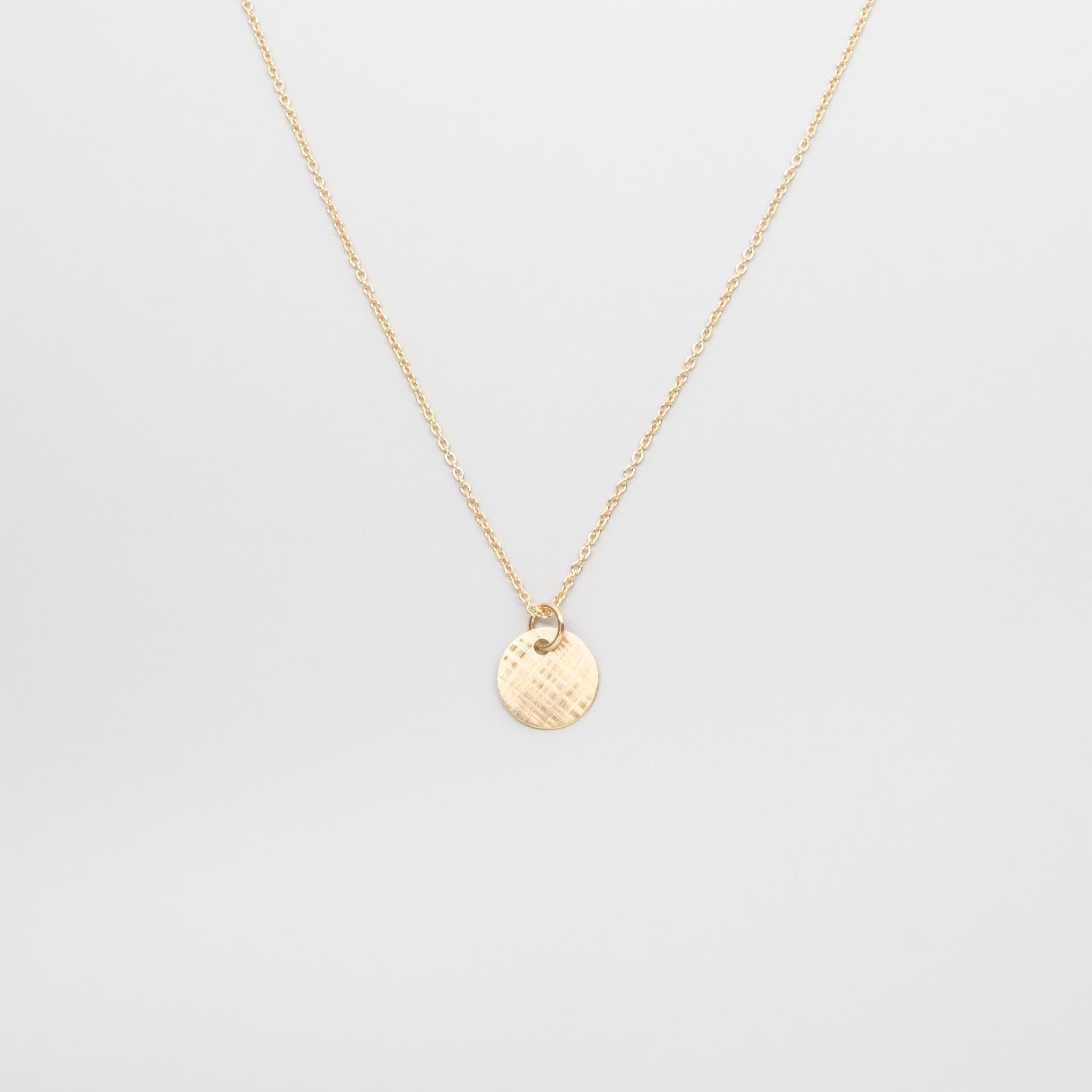 satin disc necklace | solid gold