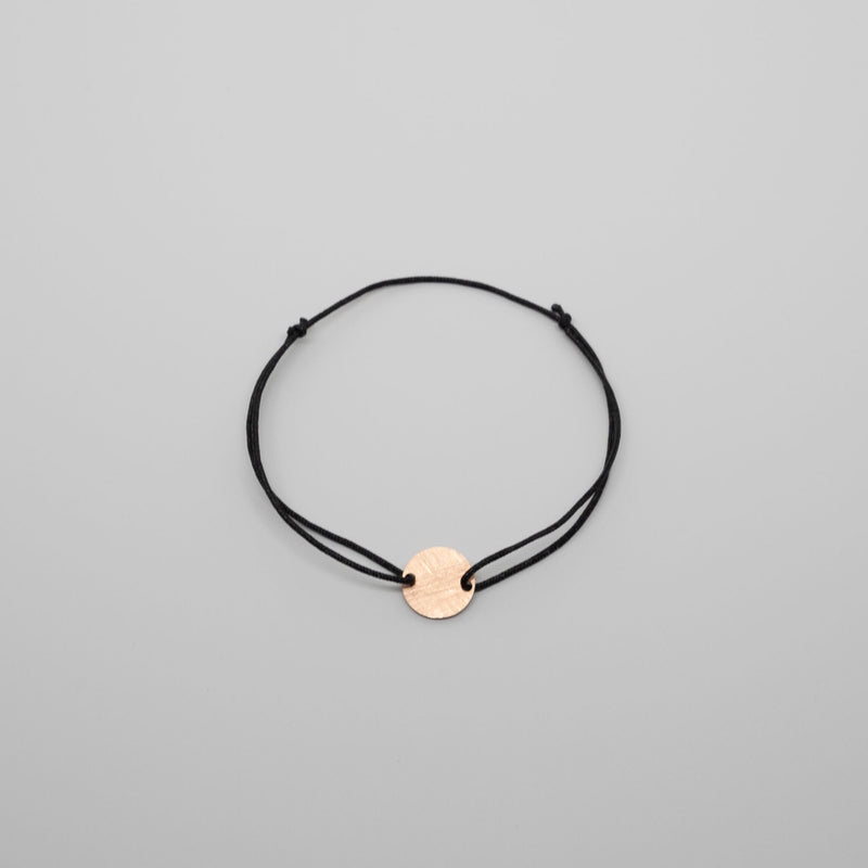 satin disc bracelet rosegold