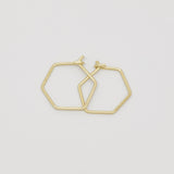 Creole hexagon hoop 24K vergoldet