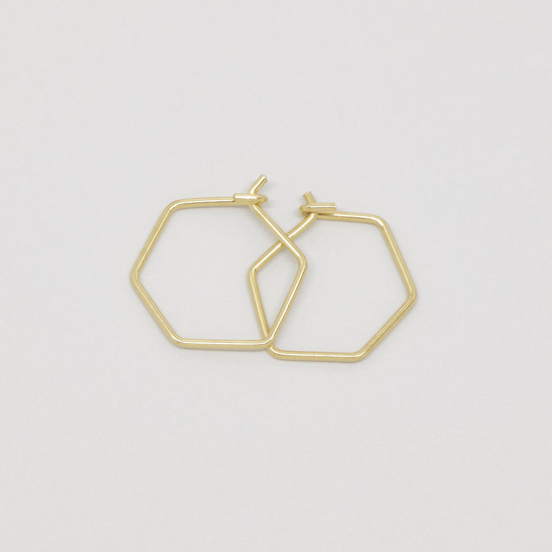 Creole hexagon hoop 24K vergoldet