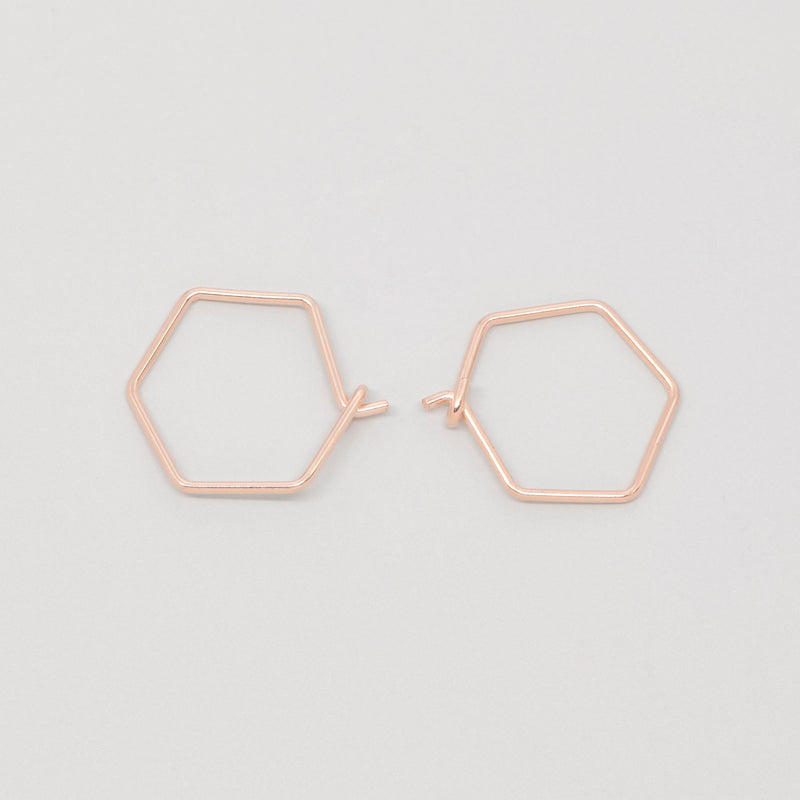 Creole hexagon hoop 24K roségold vergoldet