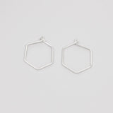 Creole hexagon hoop aus recyceltem Sterling Silber