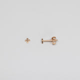 shiny cross stud | solid gold