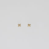 shiny cross stud | solid gold