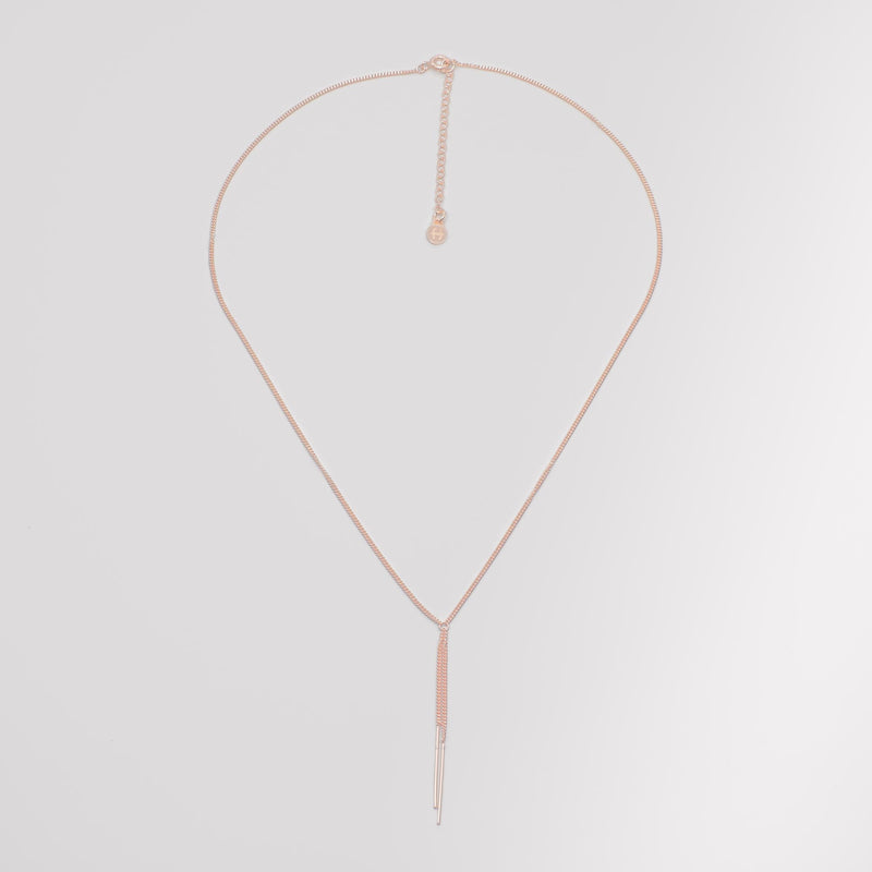 Lange Kette Y Form vergoldet roségold
