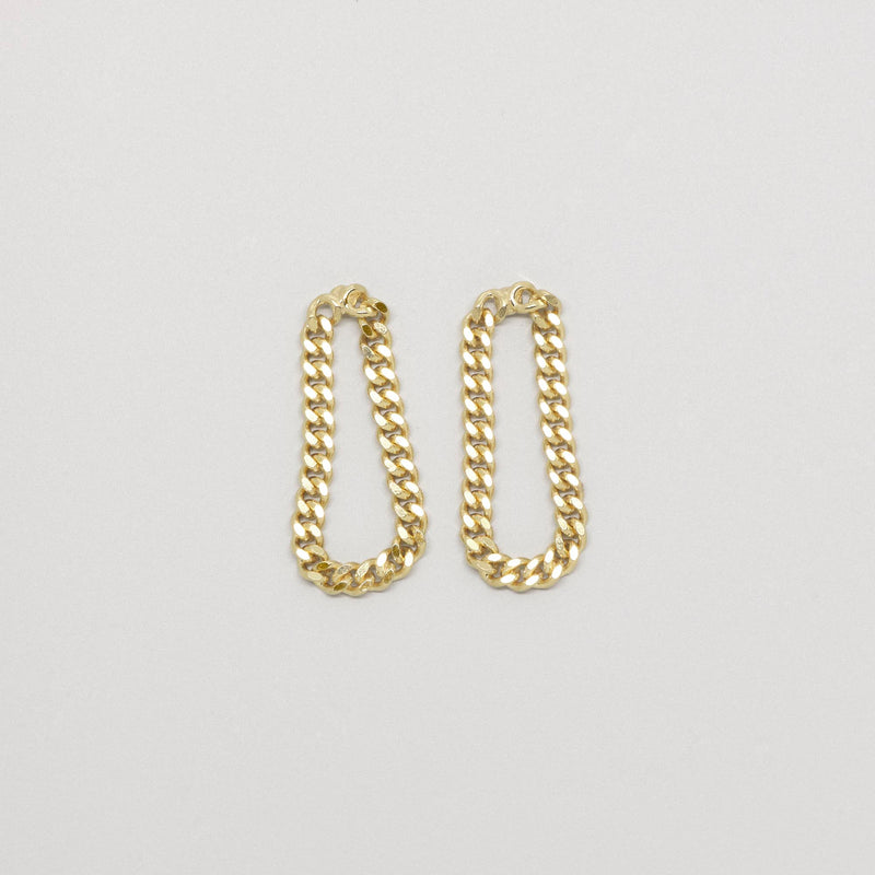Ohrring drop chain Kette 24K vergoldet