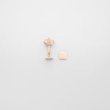satin square stud | solid gold