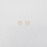 open heart studs | solid gold