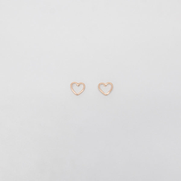 open heart stud | solid gold