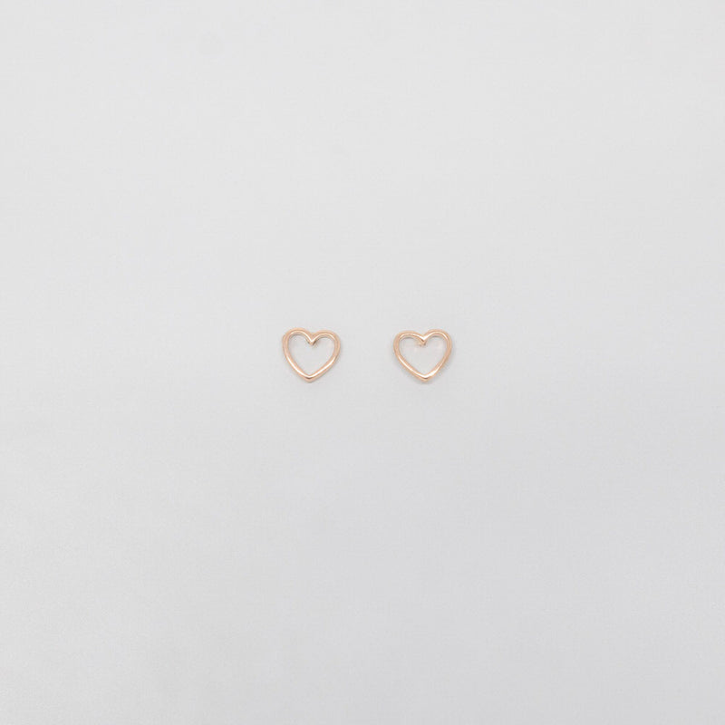 open heart stud | solid gold