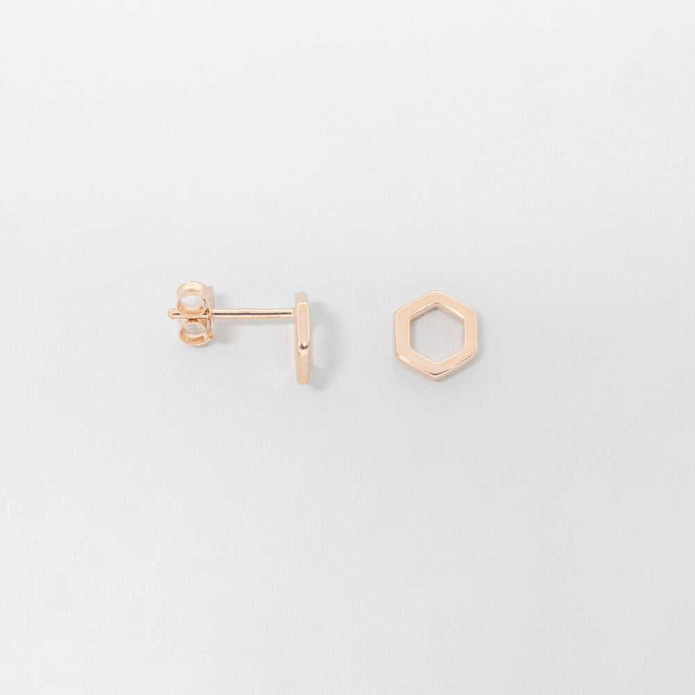 open hexagon studs