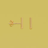 Ohrstecker in Stabform glänzend in gold - shiny bar stud