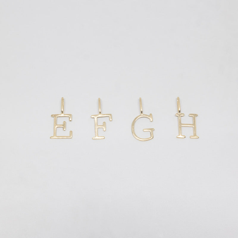 buchstabenkette letter necklace solid gold Buchstaben E F G H