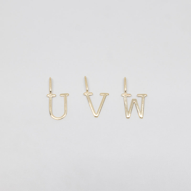 buchstabenkette letter necklace solid gold Buchstaben U V W