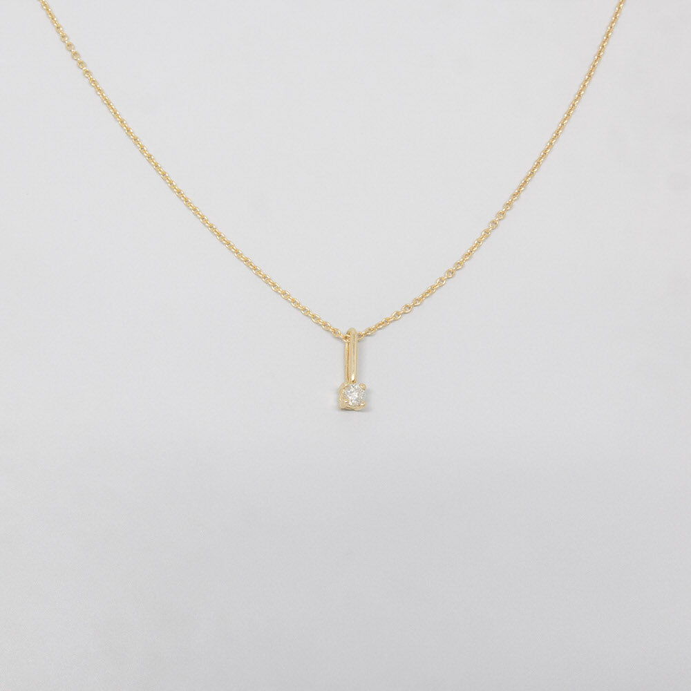 tiny diamond necklace charm | solid gold