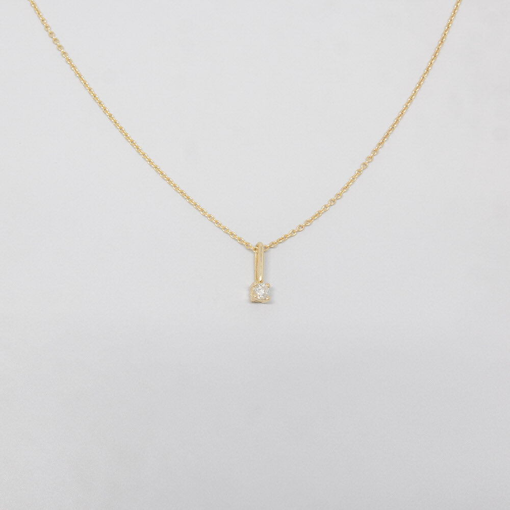 tiny diamond pendant | solid gold