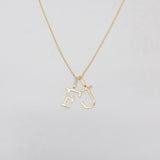 buchstabenkette letter necklace solid gold Buchstaben F und J