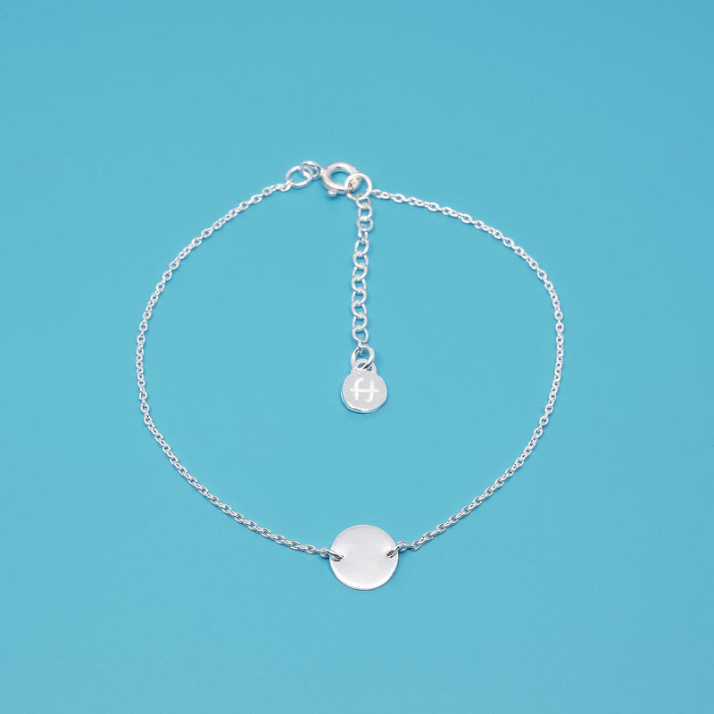 Armband disc mit rundem Plättchen Sterling Silber