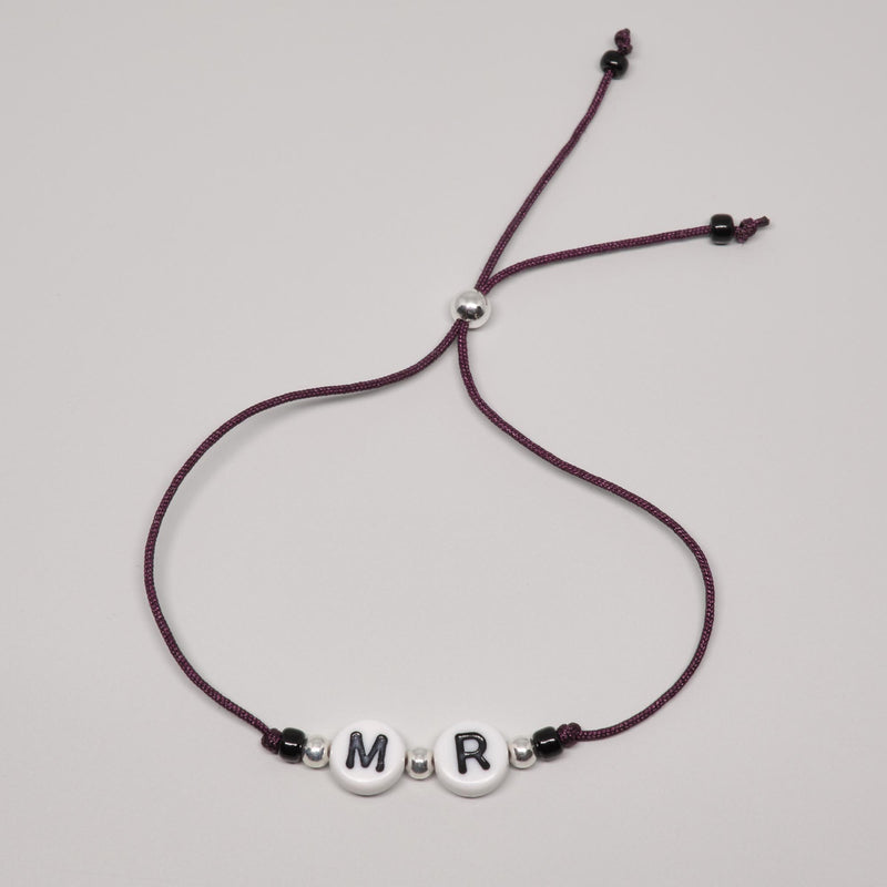 buchstaben armband initials in silber für paare
