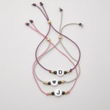 Buchstaben Armband individuell in vielen Farben mit Gold