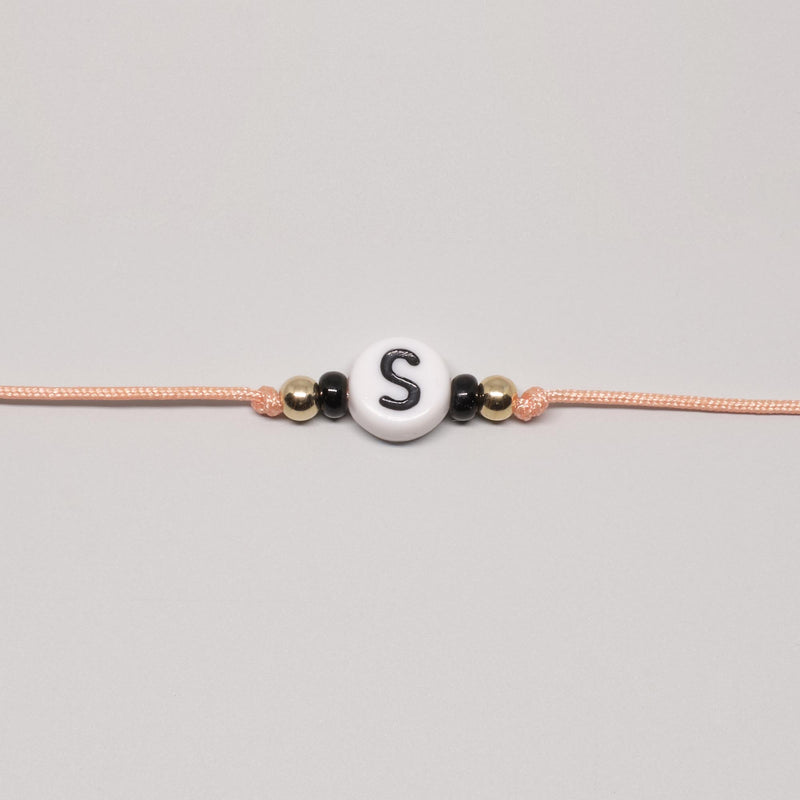 Buchstaben Armband in vielen Farben mit Gold