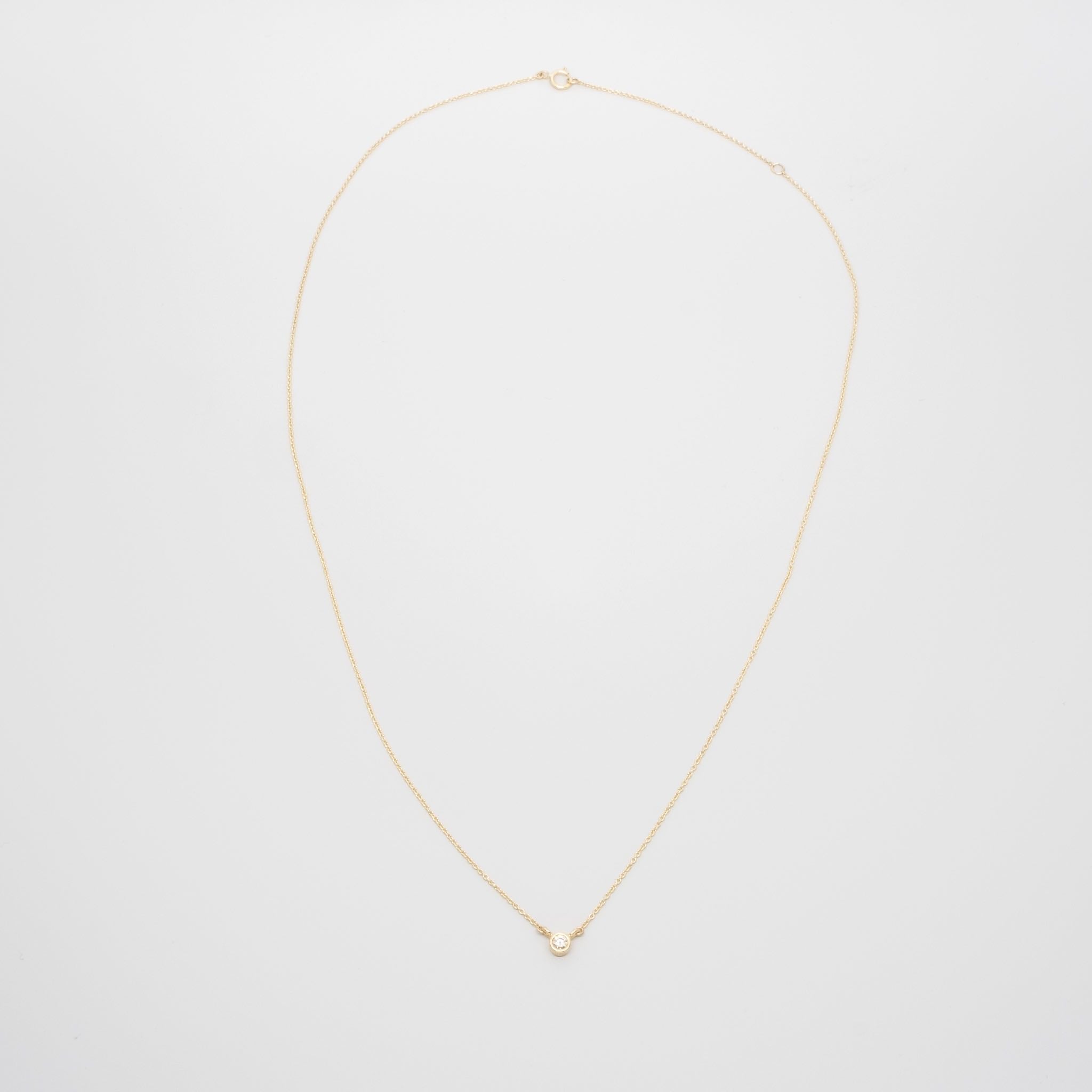 tiny diamond necklace | solid gold
