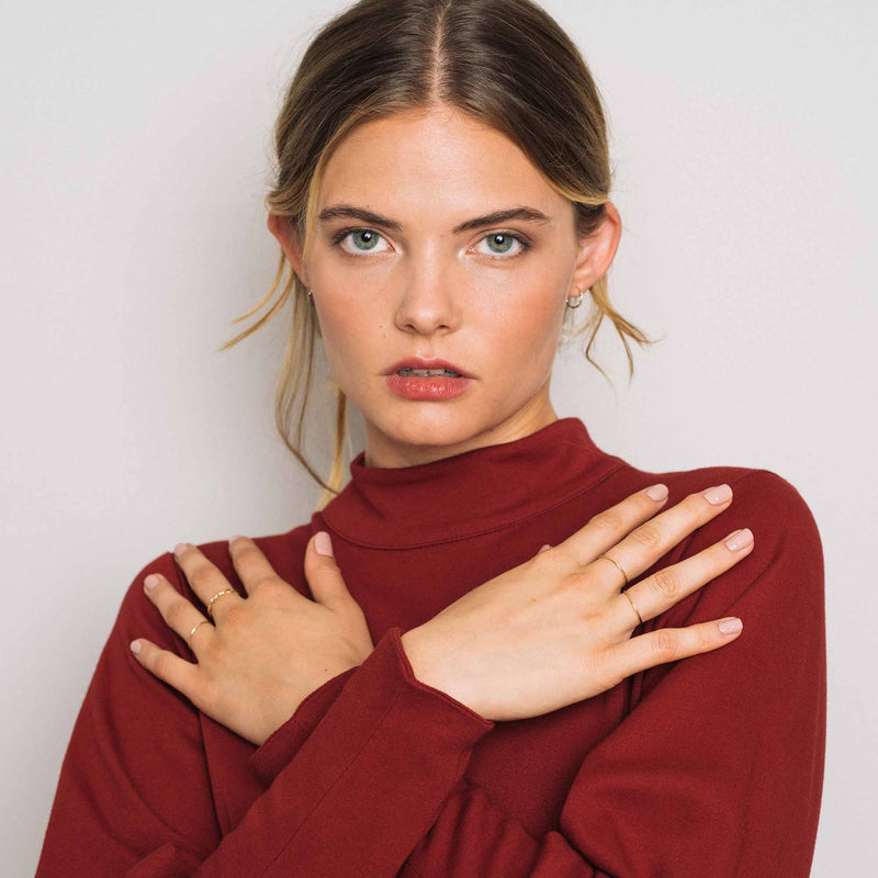 satin single ring | solid gold