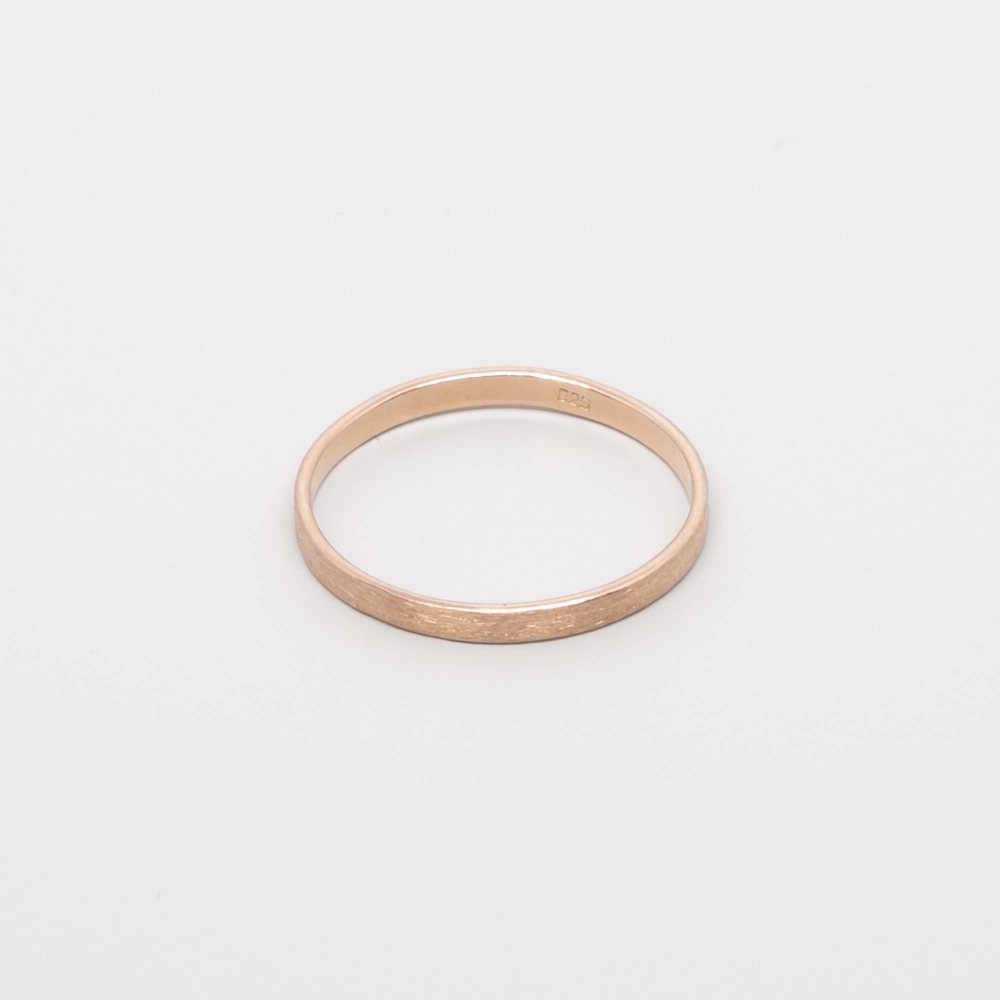Satin Bandring Ring mit gebürsteter Oberfläche roségold