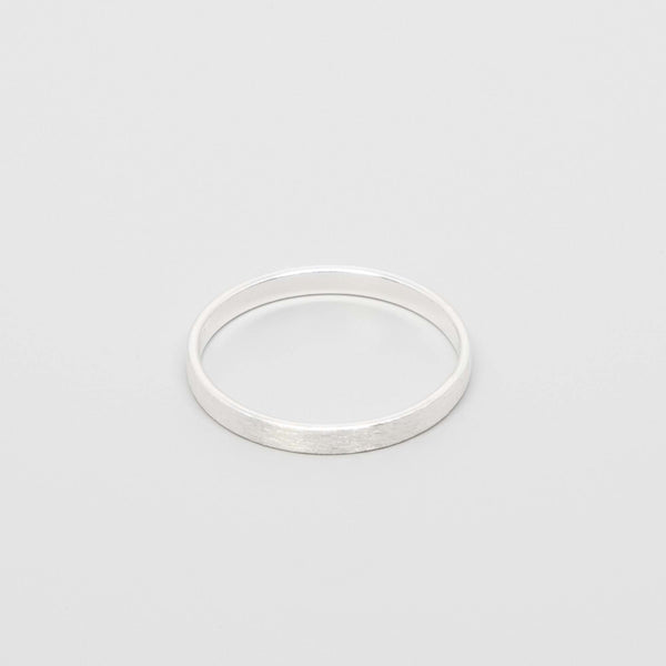 Satin Bandring Ring mit gebürsteter Oberfläche silber