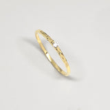 Ring gehämmert und vergoldet mit Circonia Stein - Sterling Silber