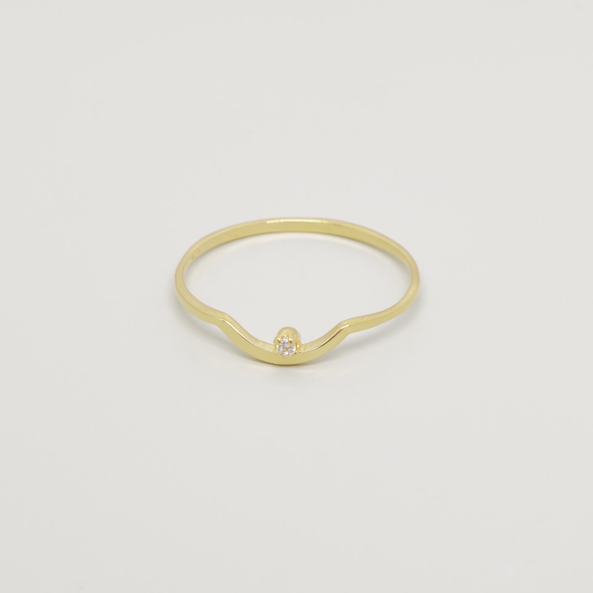 Ring circonia curved vergoldet