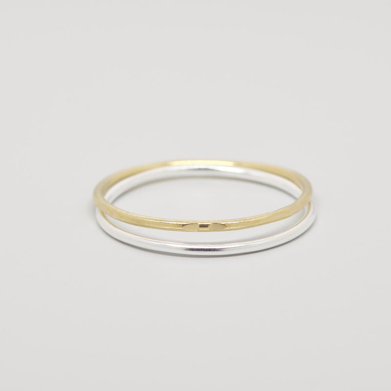 Ringset bicolor mit silber und gold - nachhaltige Ringe