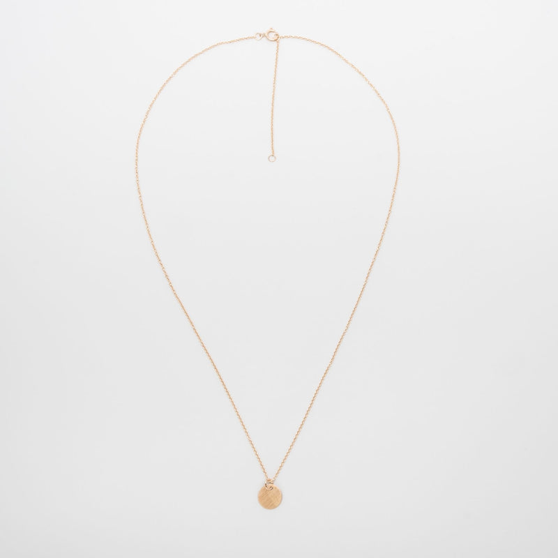 satin disc necklace | solid gold