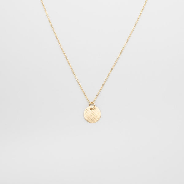 satin disc necklace | solid gold