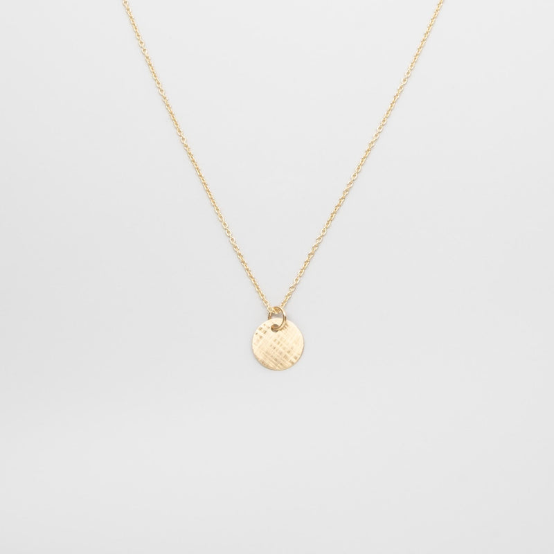satin disc necklace | solid gold