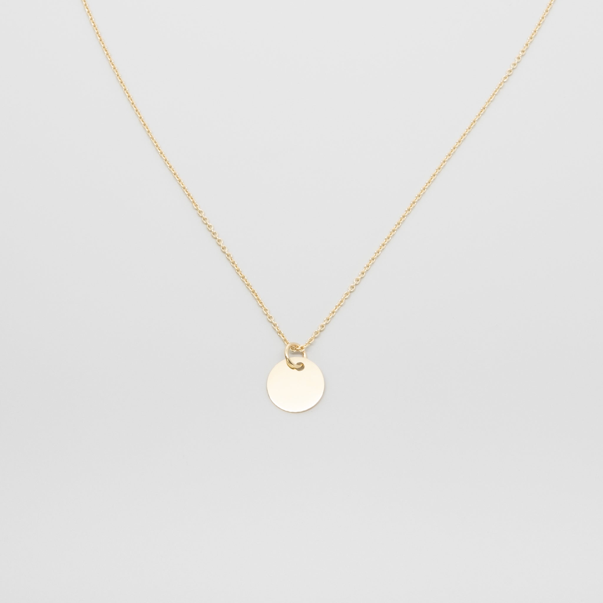 shiny disc necklace | solid gold