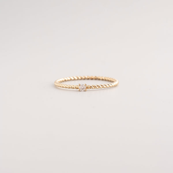 twisted diamond ring | solid gold